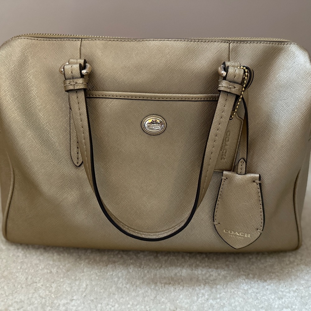 NWOT COACH Limited Edition Rowan Satchel Metallic Gold